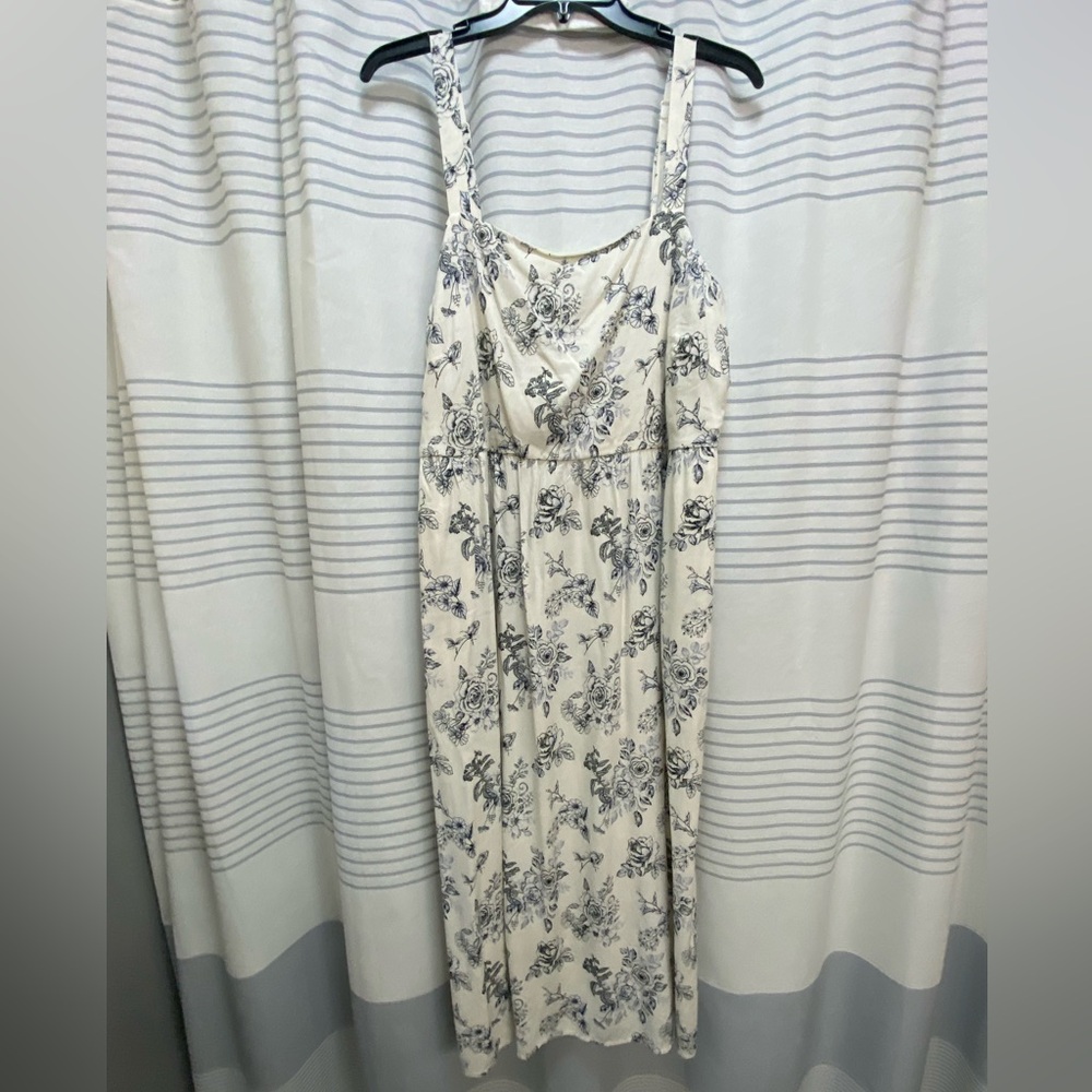 As U Wish Cream and Black Floral Maxi Dress